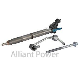 Alliant Power AP67001 injector kit with fuel line and hold down bolt. Fits 2011-2014 6.7 Powerstroke and 2011-2016 Cab & Chassis. Cylinder # 3, 4, 5 & 6