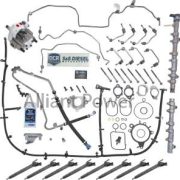 Alliant Power DCR Pump Conversion and Contamination Kit For 6.7 L Ford Powerstroke 2015 to 2016 F250 and F350 Eliminate the problematic CP4 pump after a CP4 failure or contamination due to water intrusion, DEF mis fill, or fuel quality issues, this kit is designed to ensure a full system refresh and protect your engine from long-term damage. This kit comes with NEW fuel pressure and temperature sensors and is backed by our AP two-year unlimited mileage warranty. Included in the box: 1 Fuel Pump Conversion Kit CP4 to DCR 4 Remanufactured OE Bosch Fuel Injectors Cylinders 1, 2, 7, 8 with Hold Down Bolt and Line 4 Remanufactured OE Bosch Fuel Injectors Cylinders 3, 4, 5, 6 with Hold Down Bolt and Line 1 New OE Bosch Fuel Rail Passenger Side BC3Z-9D280-A 1 New OE Bosch Fuel Rail Driver Side with Rail Pressure Sensor and Fuel Pressure Regulator BC3Z-9D280-B 1 Fuel Line Rail to Rails from BC3Z-9E964-A 1 Low Pressure Fuel Return Line BC3Z-9A564-B 1 Fuel Rail Pressure Sensor FC3Z-9G756-A 1 High Pressure Fuel Pump Install Kit Part number: AP0157 Fits: 2015, 2016 Part number: AP57016